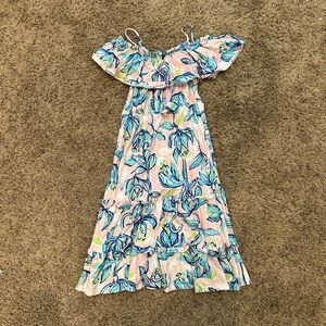 Lilly Pulitzer Floral Off-Shoulder Girls Dress